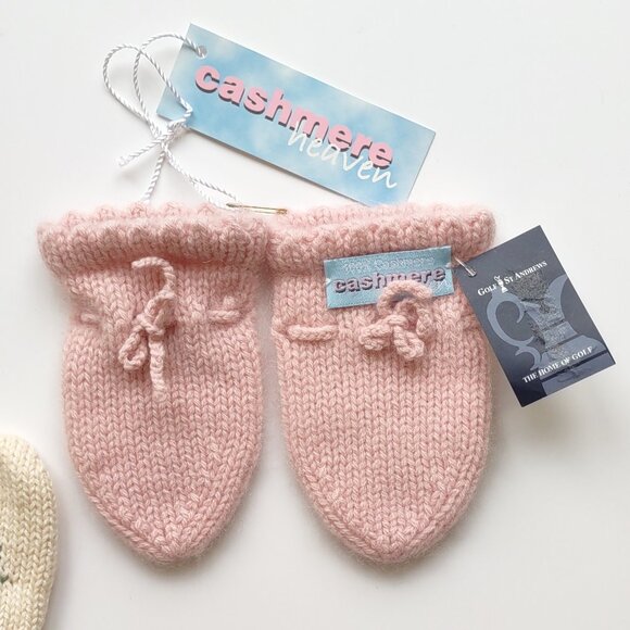 NWT Cashmere Baby Mittens & Vintage Ralph Lauren Wool Mittens 6-12 Months - Picture 3 of 12